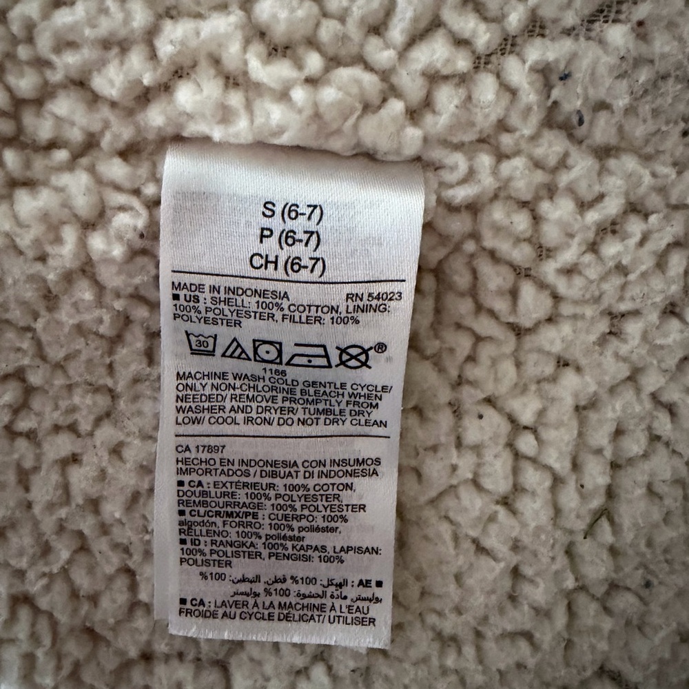 Old Navy Sherpa Lined Flannel Shacket Kids Size Small 6/7 Red Black - Picture 7 of 8